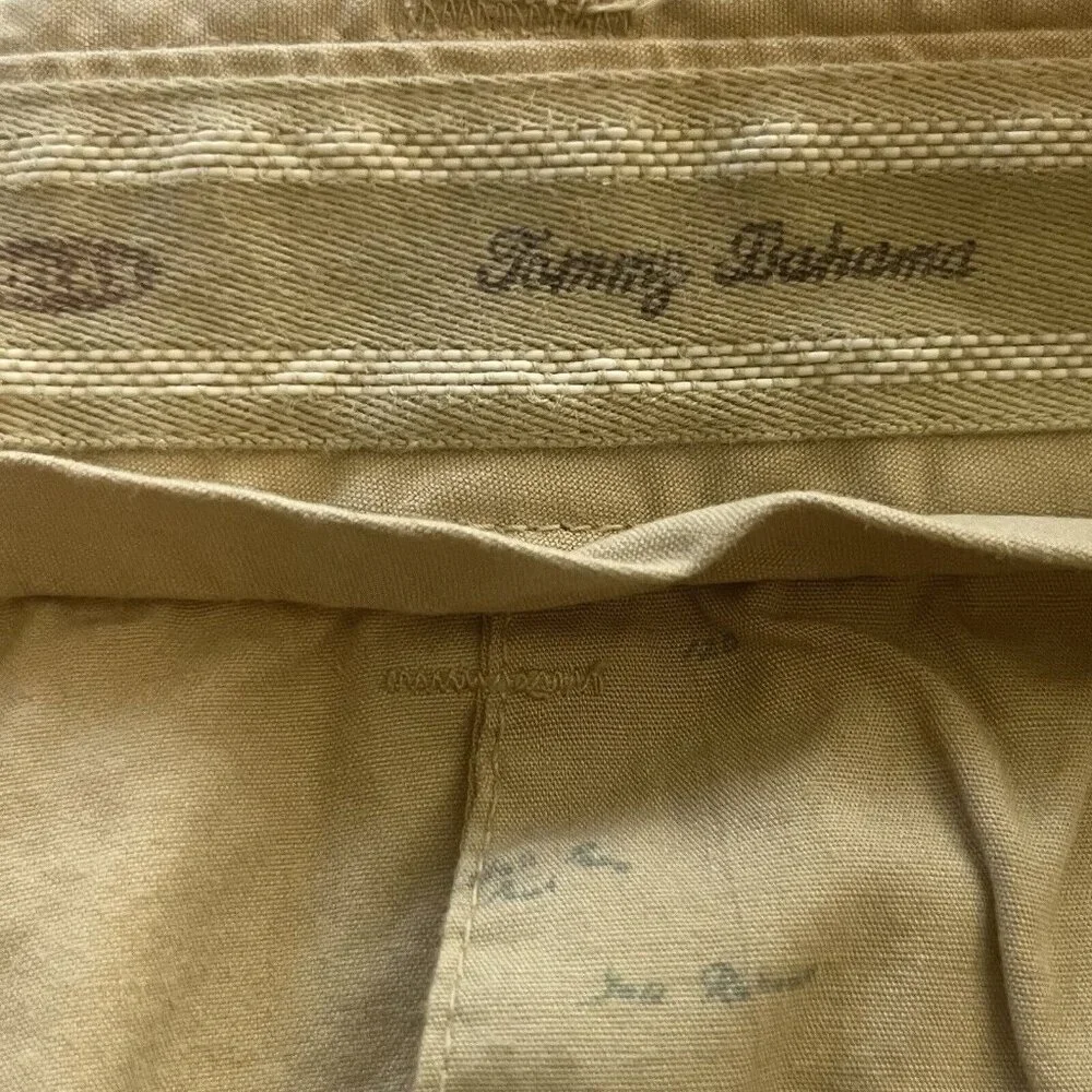 Tommy Bahama Pants Mens 34 Beige Cotton Flat‎ Front Relaxed Fit